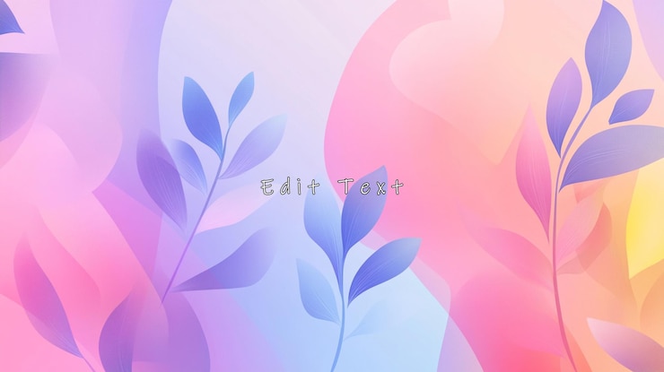 PSD fondo floral pastel con hojas y formas abstractas