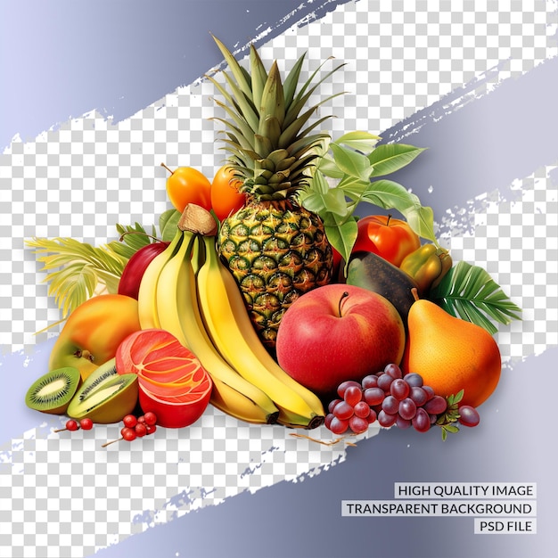 fondo de frutas 3D PNG clipart trasfondo aislado transparente