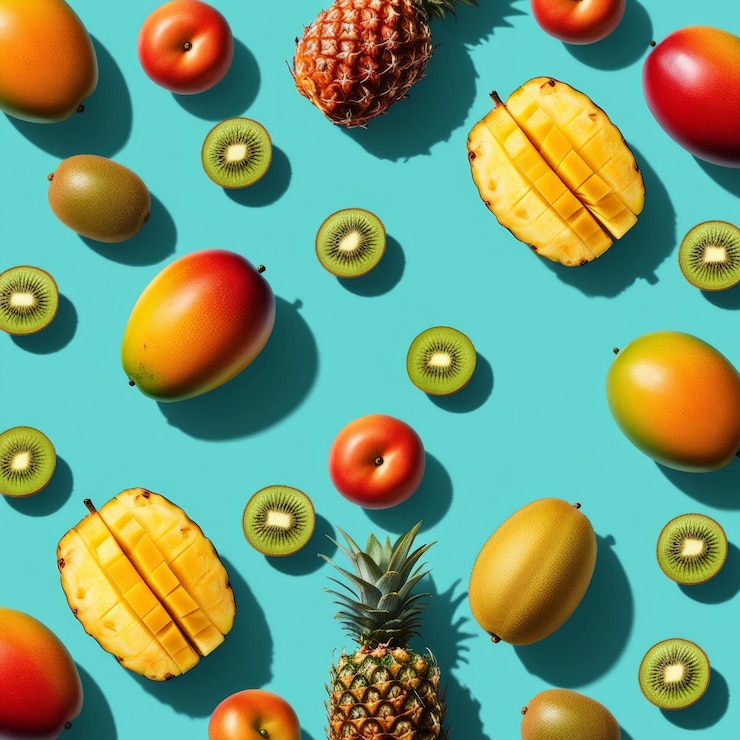 PSD el fondo de las frutas tropicales