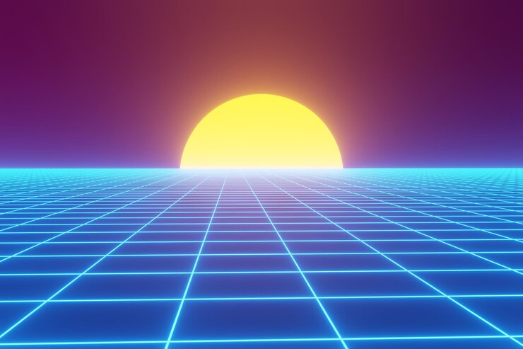 PSD fondo futurista retro estilo 80 simple