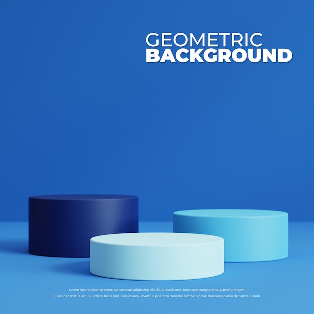 Fondo geométrico abstracto con podio para la visualización de productos en 3D