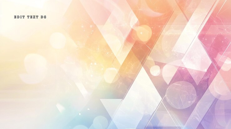 PSD fondo geométrico pastel abstracto con luces bokeh y formas translúcidas
