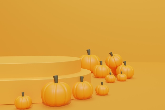 Fondo de Halloween con podio 3d para exhibición de productos