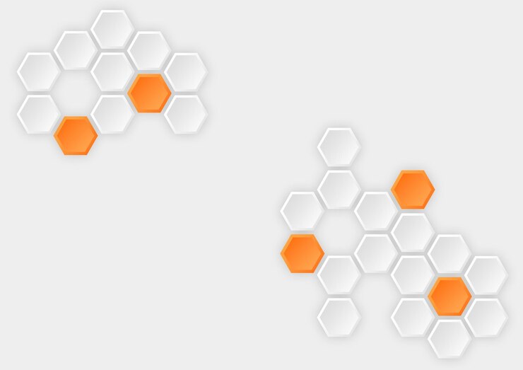 PSD fondo hexagonal plano moderno con gradiente naranja