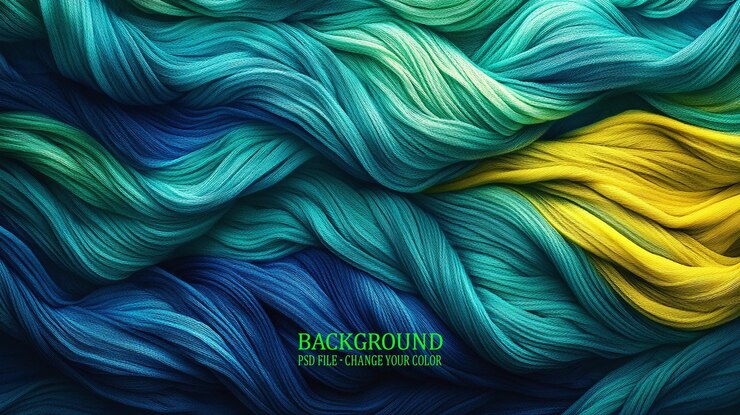 PSD un fondo de hilo multicolor un cartel para la parte de atrás de un tinte de cabello azul
