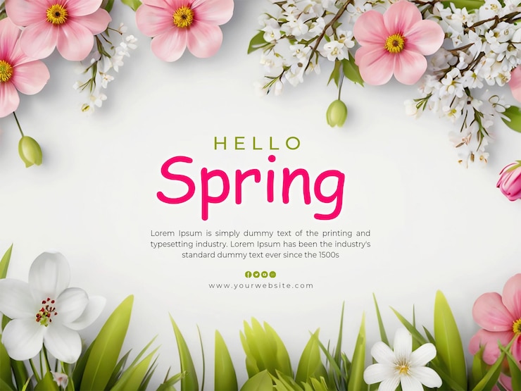 PSD fondo de hola primavera