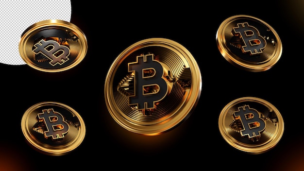 Fondo de icono de Bitcoin 3D logo BTC