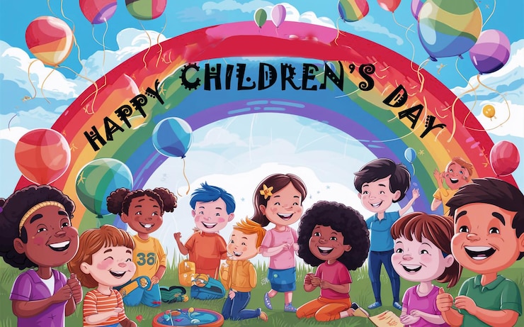 PSD fondo de la ilustración del día del mundo plano orgánico para niños