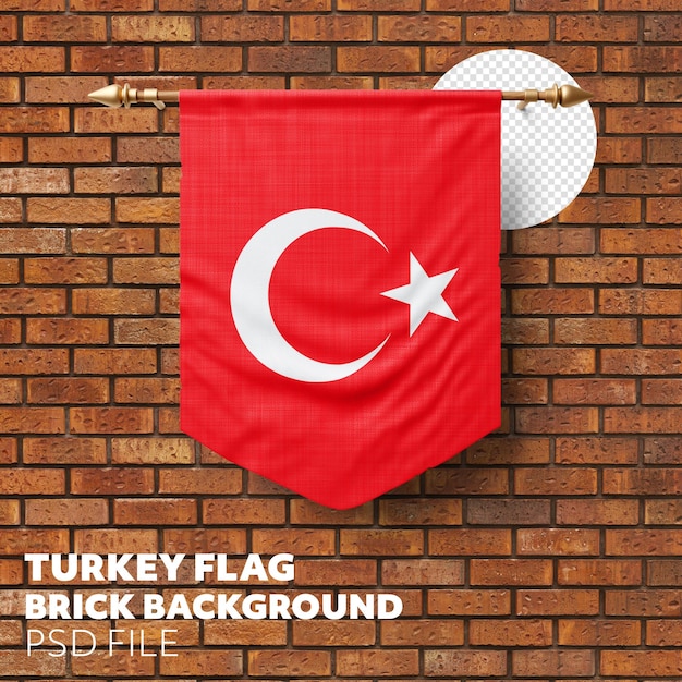 PSD fondo de ladrillo y bandera de turquía