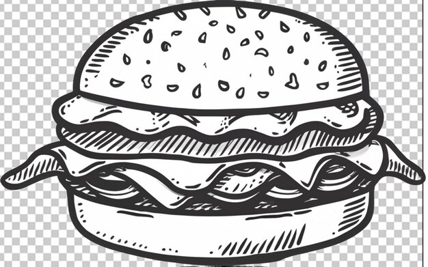 Fondo del logotipo de la hamburguesa de queso dibujado a mano por vector