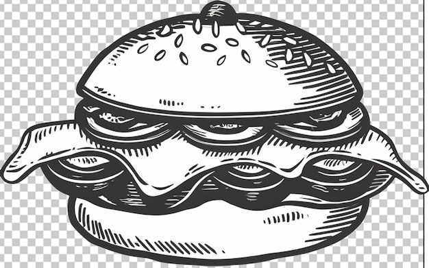 PSD fondo del logotipo de la hamburguesa de queso dibujado a mano por vector