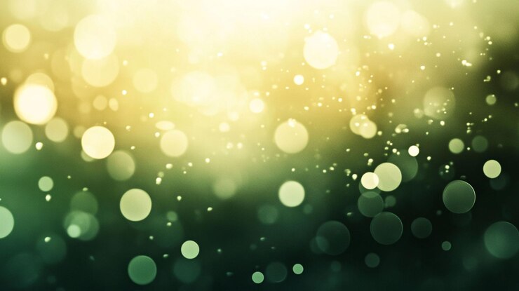 PSD fondo de luces bokeh abstractas verdes y doradas