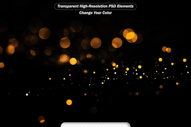 PSD fondo de luces brillantes abstractas oro y negro de bandera enfocada