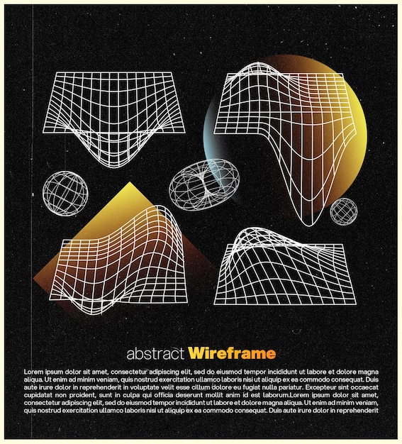 Fondo de marco de alambre abstracto plano etiquetas relacionadas