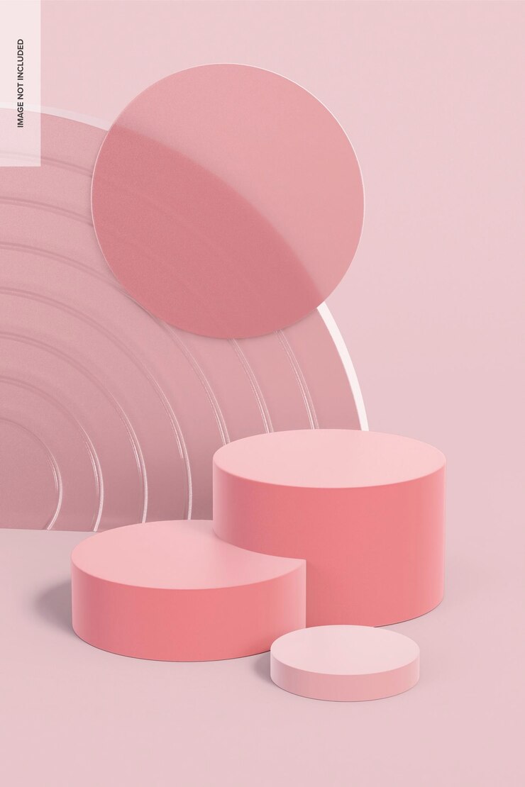 PSD fondo de medio círculo esmerilado con maqueta de podio rosa