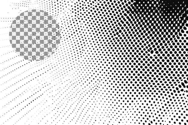 PSD fondo de medio tono punteado en blanco y negro 3d medio tono en fondo transparente