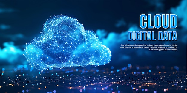 PSD fondo de miniatura para datos digitales en la nube