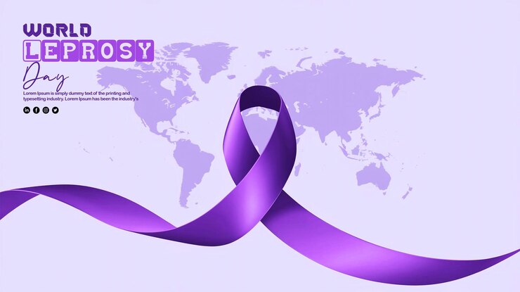 Fondo minimalista para el Día Mundial de la Lepra con una cinta
