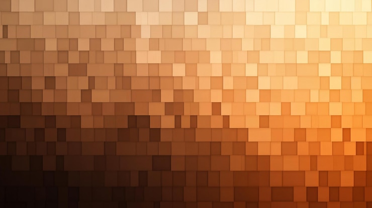 PSD fondo de mosaico de píxeles cuadrados abstractos marrones y naranjas
