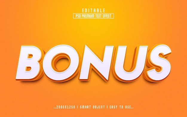 Fondo naranja editable de bonificación 3d con estilo de efecto de texto blanco
