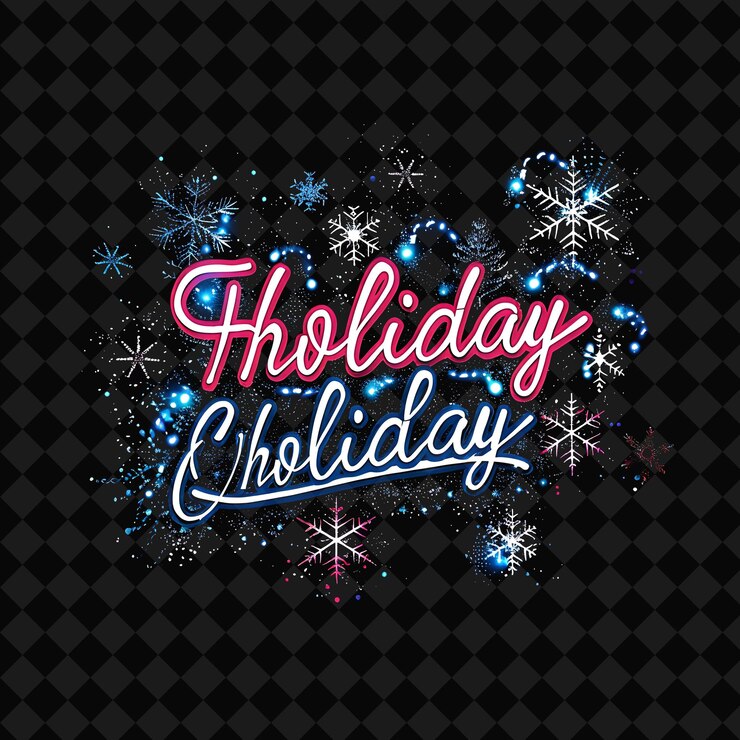 PSD un fondo negro con una estrella roja y azul que dice feliz navidad