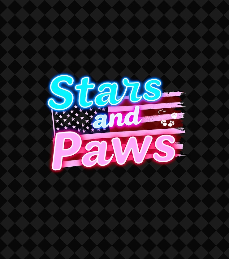 PSD un fondo negro con estrellas y perros y gatos