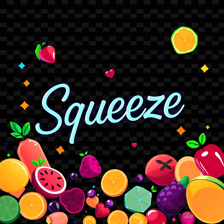PSD un fondo negro con una fruta colorida y un fondo negro con la palabra dulce