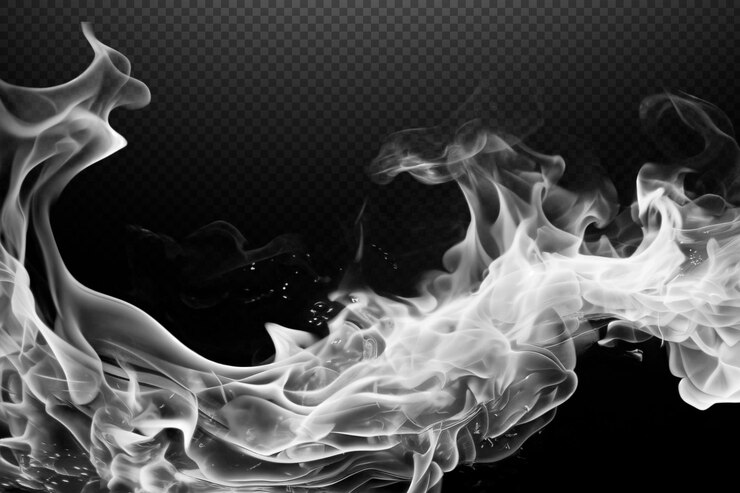 PSD un fondo negro con humo y un fondo negro con un círculo blanco de humo