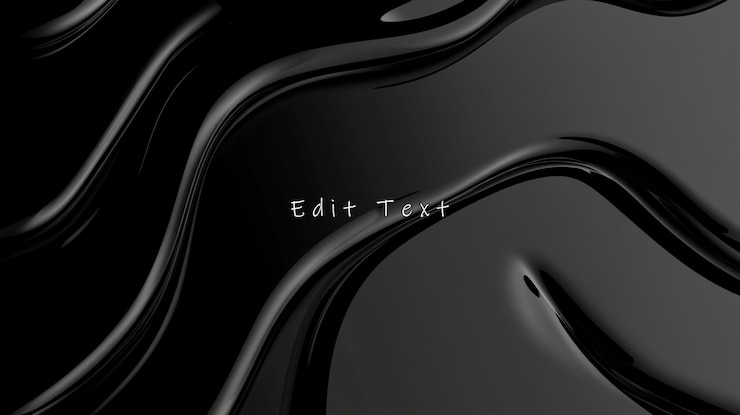 PSD fondo de ondas líquidas negras abstractas