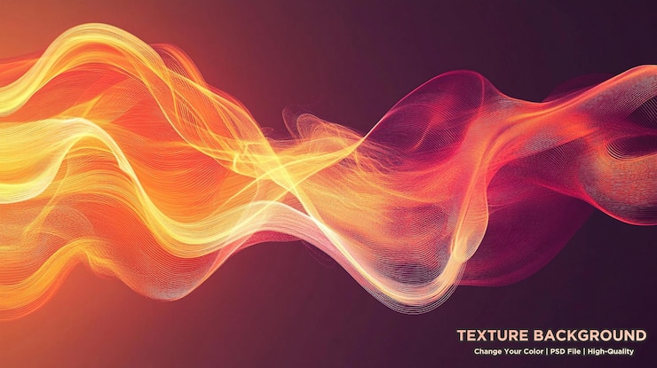 PSD fondo de ondas de llama abstractas