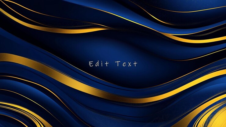 PSD fondo ondulado azul y dorado abstracto 2