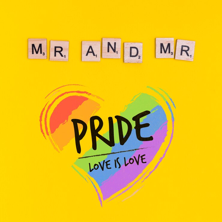 PSD fondo del orgullo gay con un corazón