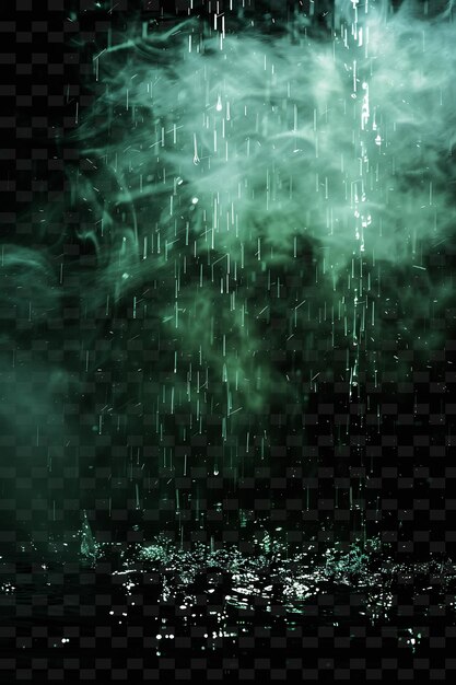 PSD un fondo oscuro con gotas de agua y un fondo verde