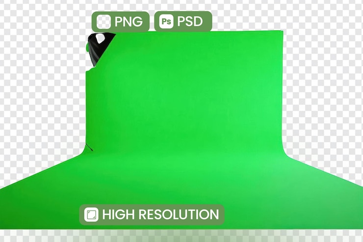 PSD fondo de pantalla verde para edición de video con objeto transparente en alta resolución