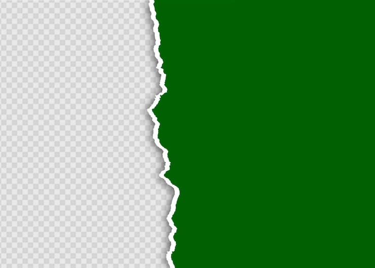 PSD fondo de papel rasgado con áreas verdes y transparentes