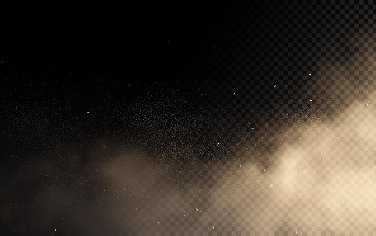 PSD el fondo de las partículas de la nube de polvo