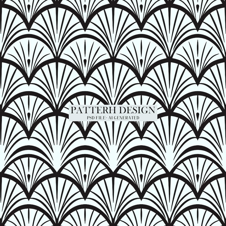 PSD fondo de patrón de abanico geométrico sofisticado para una decoración elegante y moderna