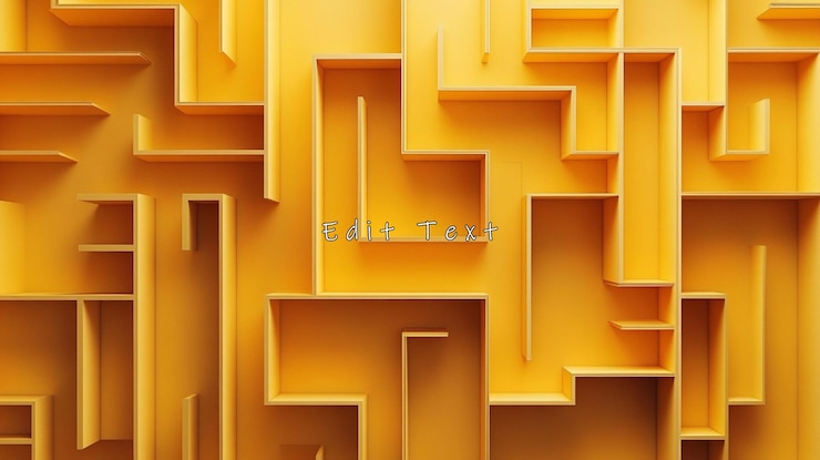 PSD fondo de patrón de laberinto amarillo abstracto