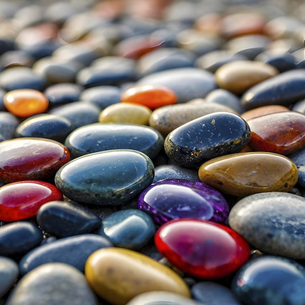 PSD el fondo de las piedras de playa de colores ilustración de las piedra de playa de color