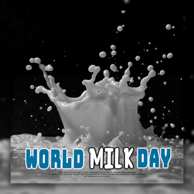 PSD fondo de plantilla realista para el día mundial de la leche