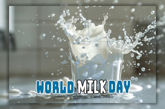 Fondo de plantilla realista para el día mundial de la leche