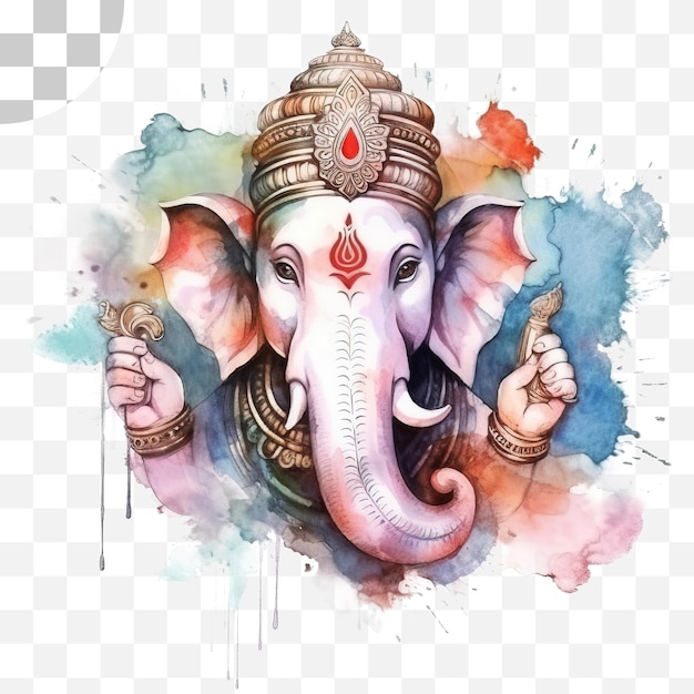 Fondo PNG acuarela del festival Ganesh Chaturthi