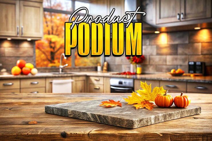 PSD fondo del podio de productos de cocina
