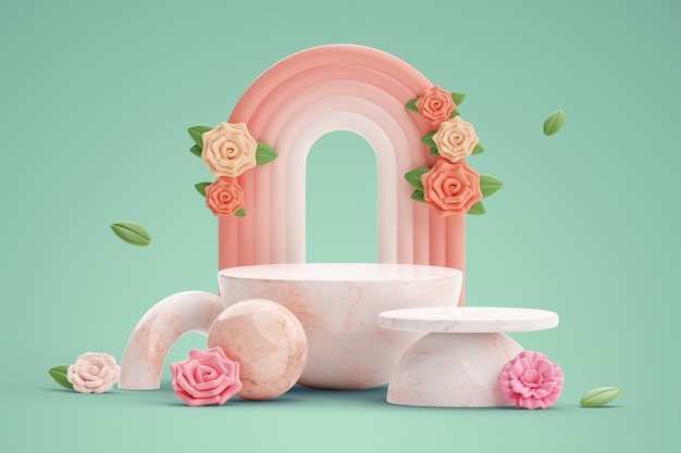 Fondo del podio de ventas de flores geométricas