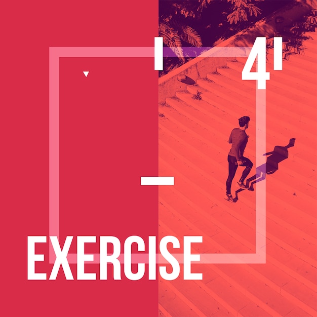 PSD fondo de post de instagram con concepto de ejercicio