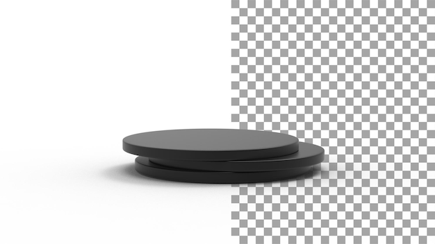 Fondo de producto único de forma redonda negra con representación 3d de sombra