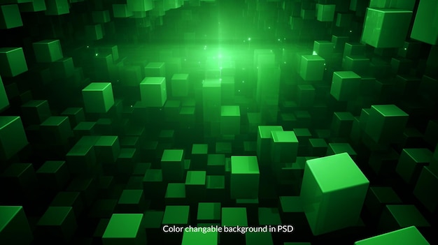 PSD el fondo del psd del cubo 3d verde