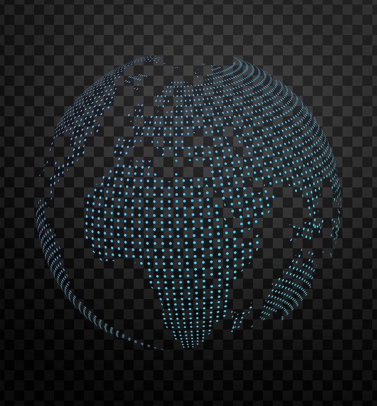 PSD fondo de puntos de medio tono de estilo globo en un fondo transparente
