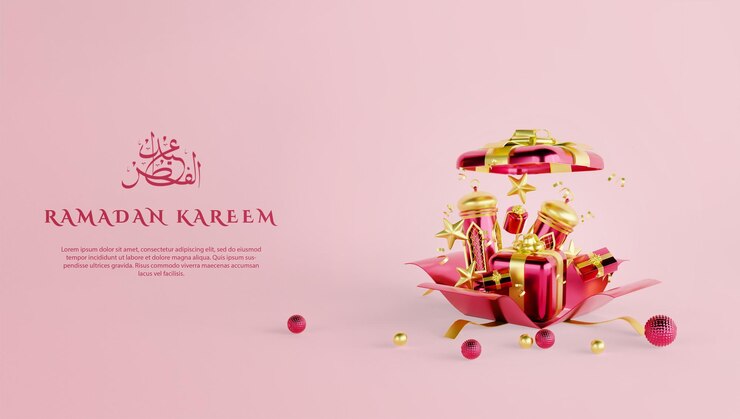 Fondo de ramadan kareem psd con elementos islámicos 3d realistas