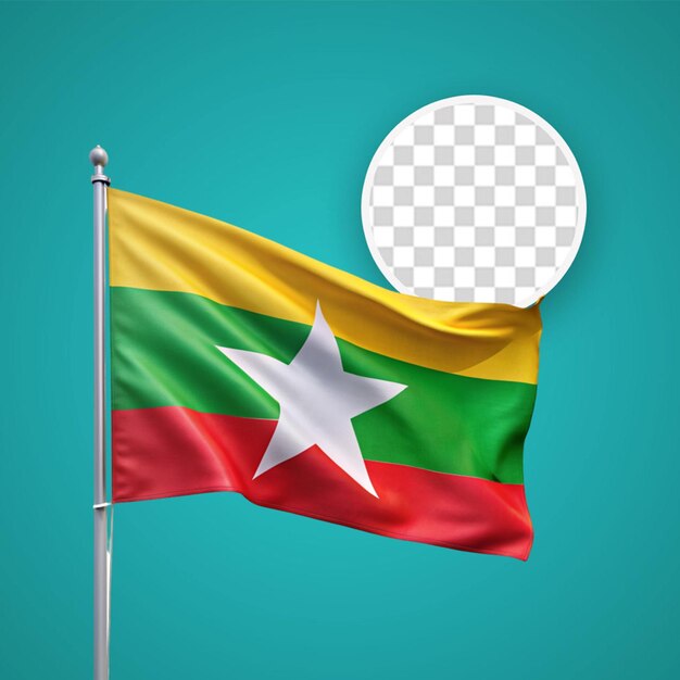 PSD fondo realista de la bandera de myanmar